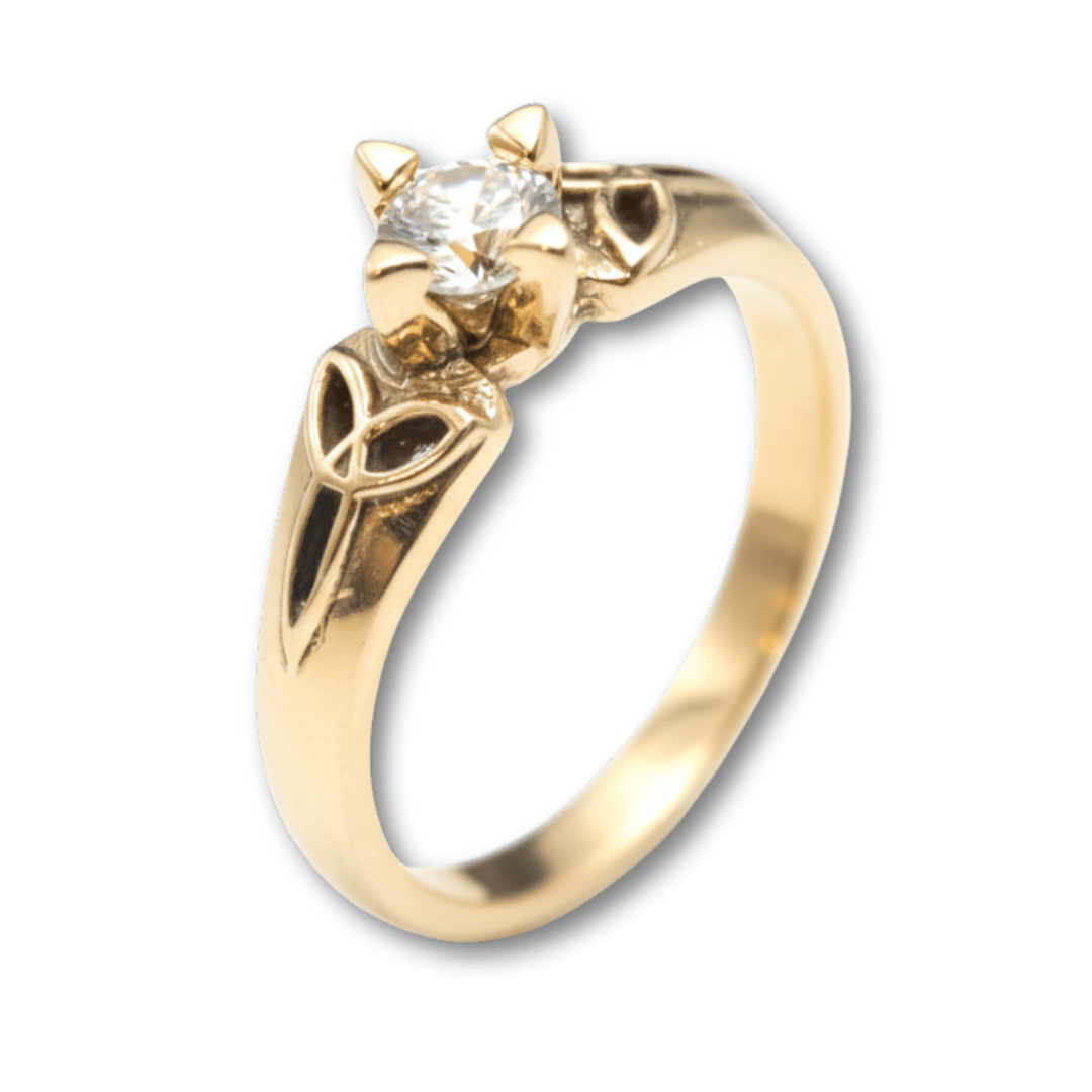 ALANA – ANEL SOLITÁRIO EM OURO AMARELO 18K COM ZIRCÔNIA BRANCA