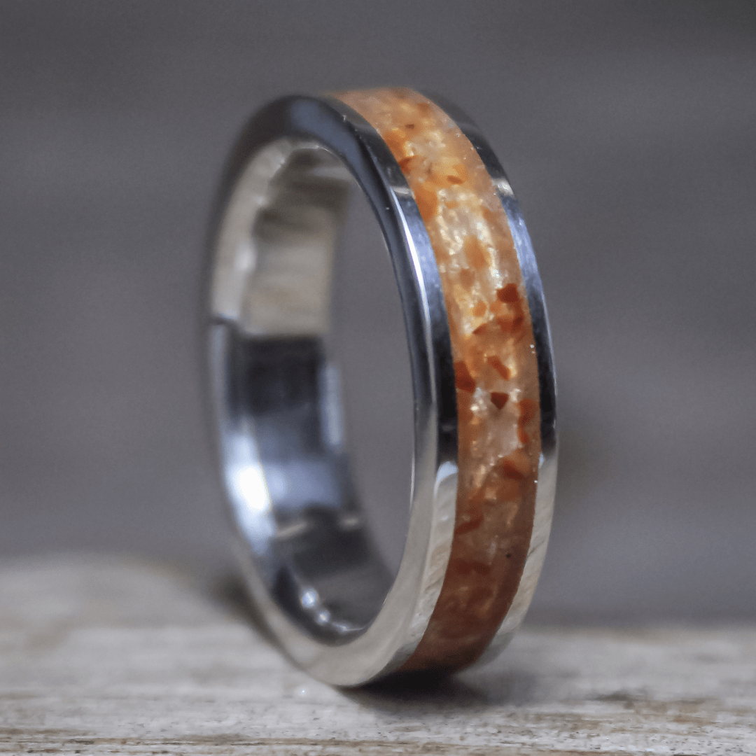 Mosaico – Anel em Prata 925 com Mosaico de Pedra Natural Ágata de Fogo