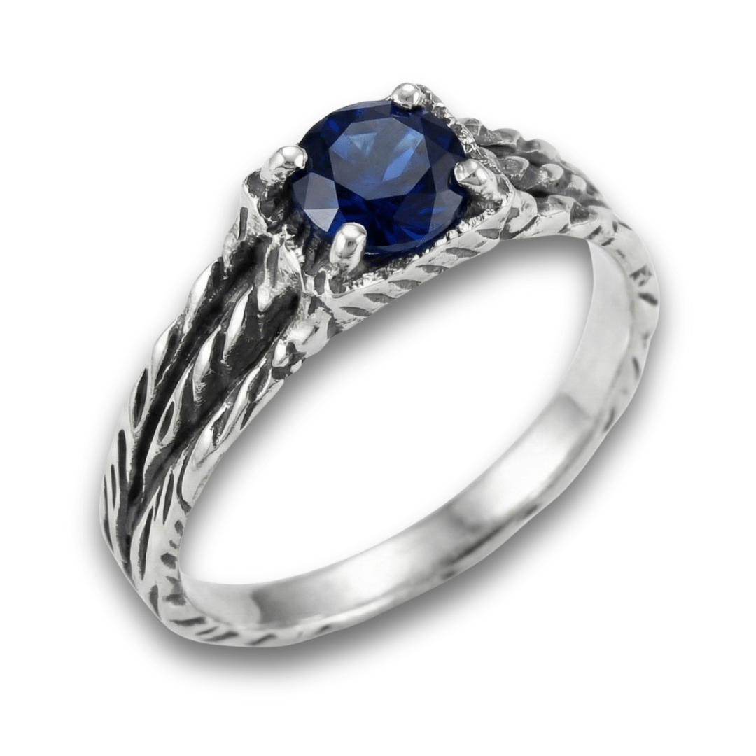 BONNY – Anel em Prata 925 com Zircônia Azul Marinho