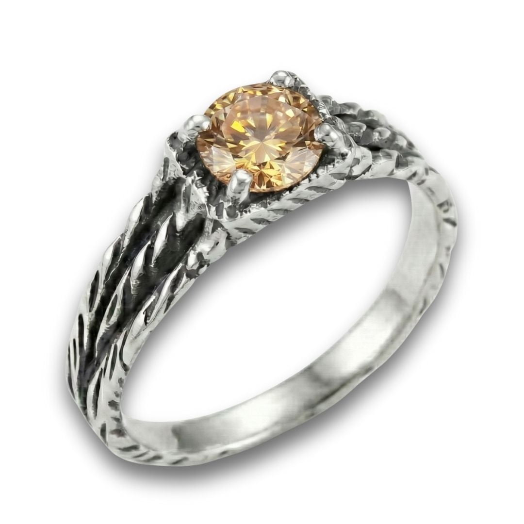 BONNY — Anel em Prata 925 com Zircônia Champagne