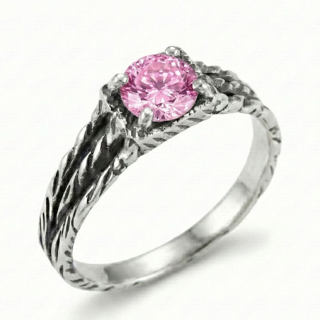 BONNY — Anel em Prata 925 com Zircônia Rosa