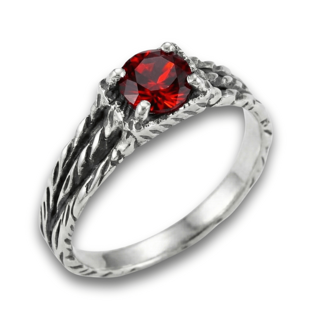 BONNY – Anel em Prata 925 com Zircônia Vermelha