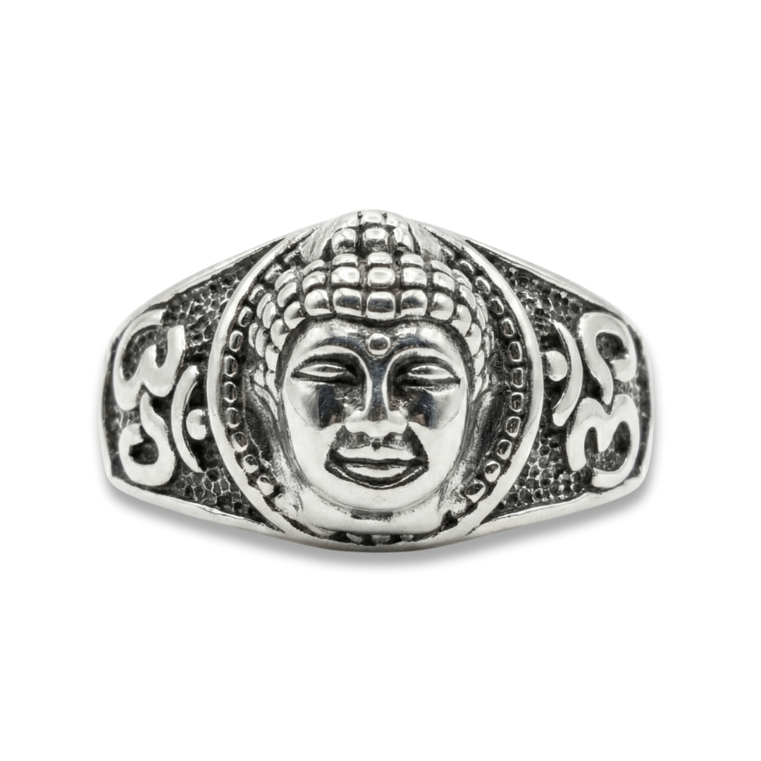 Buda – Anel Artesanal em Prata 925 com Detalhes Oxidados