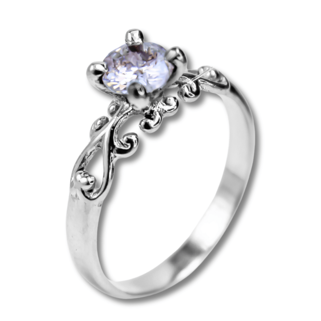 Solitário Frigg em Prata 925 com Zircônia Transparente – Joia Artesanal Maktub Pratas