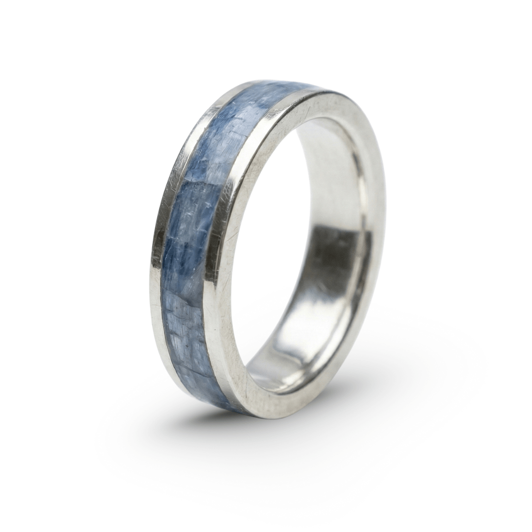 MOSAICO – ANEL DE PRATA 925 COM MOSAICO DE PEDRA NATURAL CIANITA AZUL