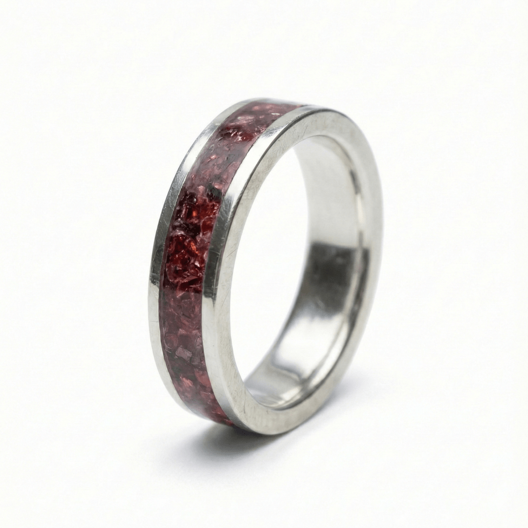 Mosaico – Anel em Prata 925 com Mosaico de Pedra Natural Granada