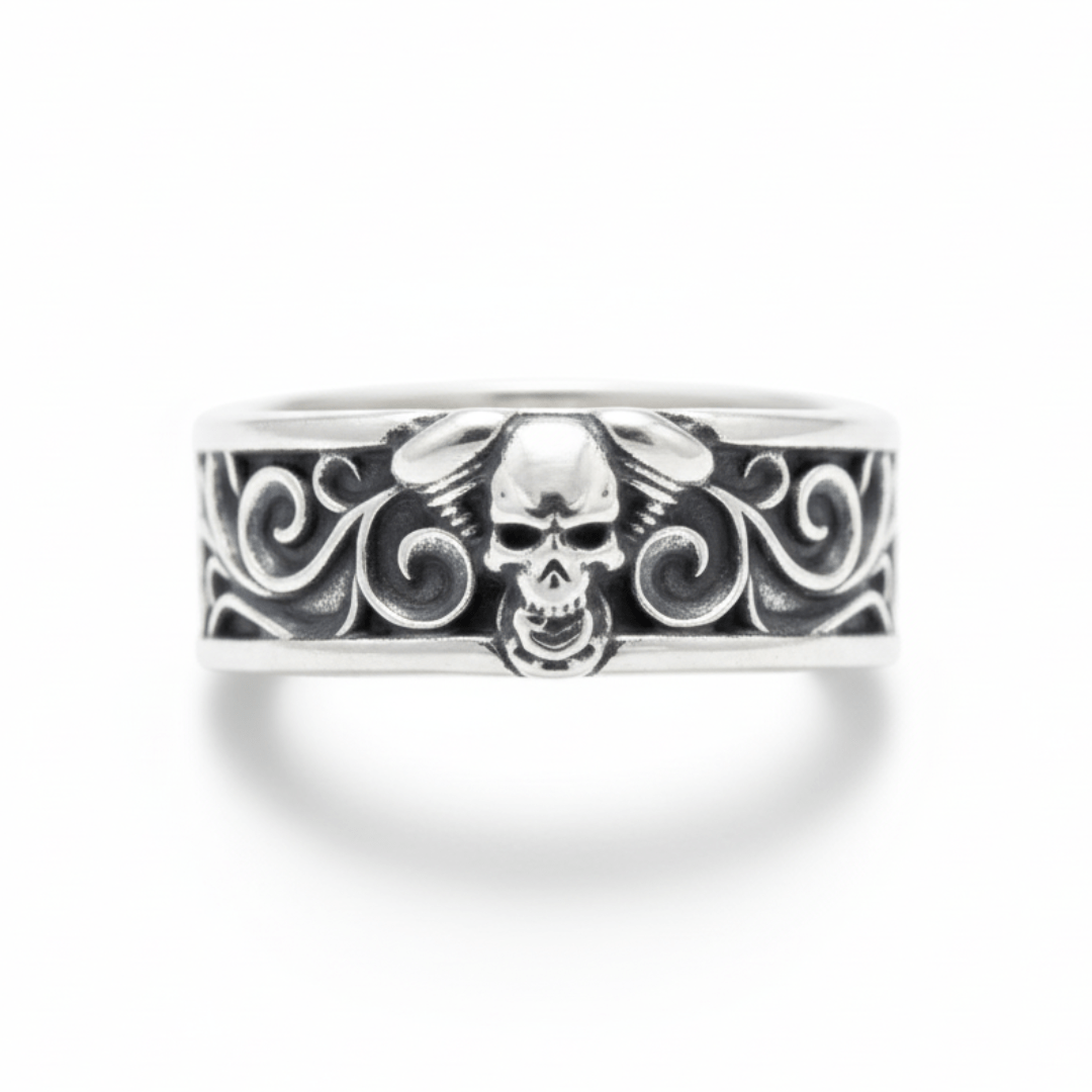 Skull Motor V800 – Anel Caveira Motociclista em Prata 925
