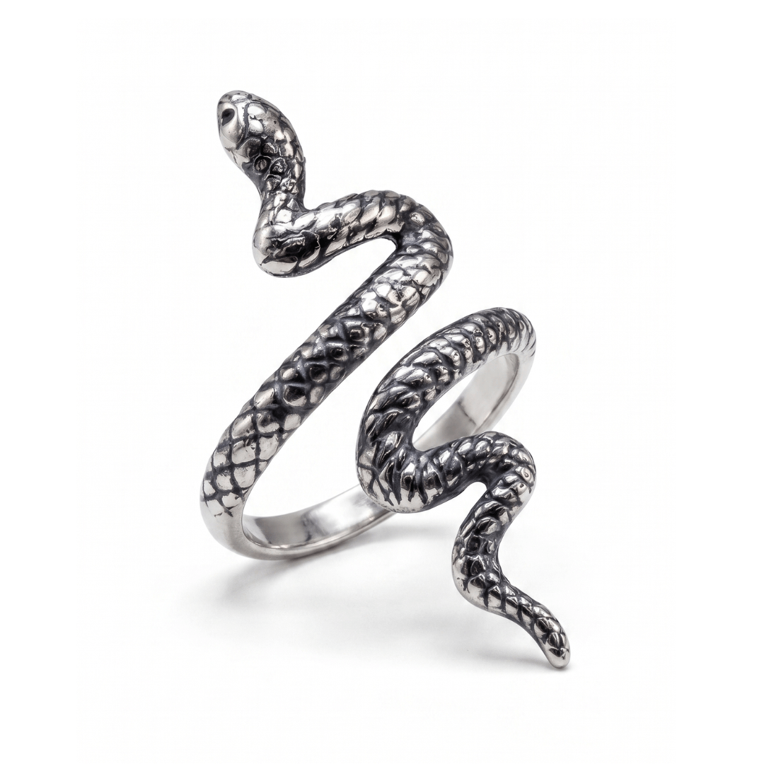 SNAKE – Anel Masculino Cobra em Prata 925