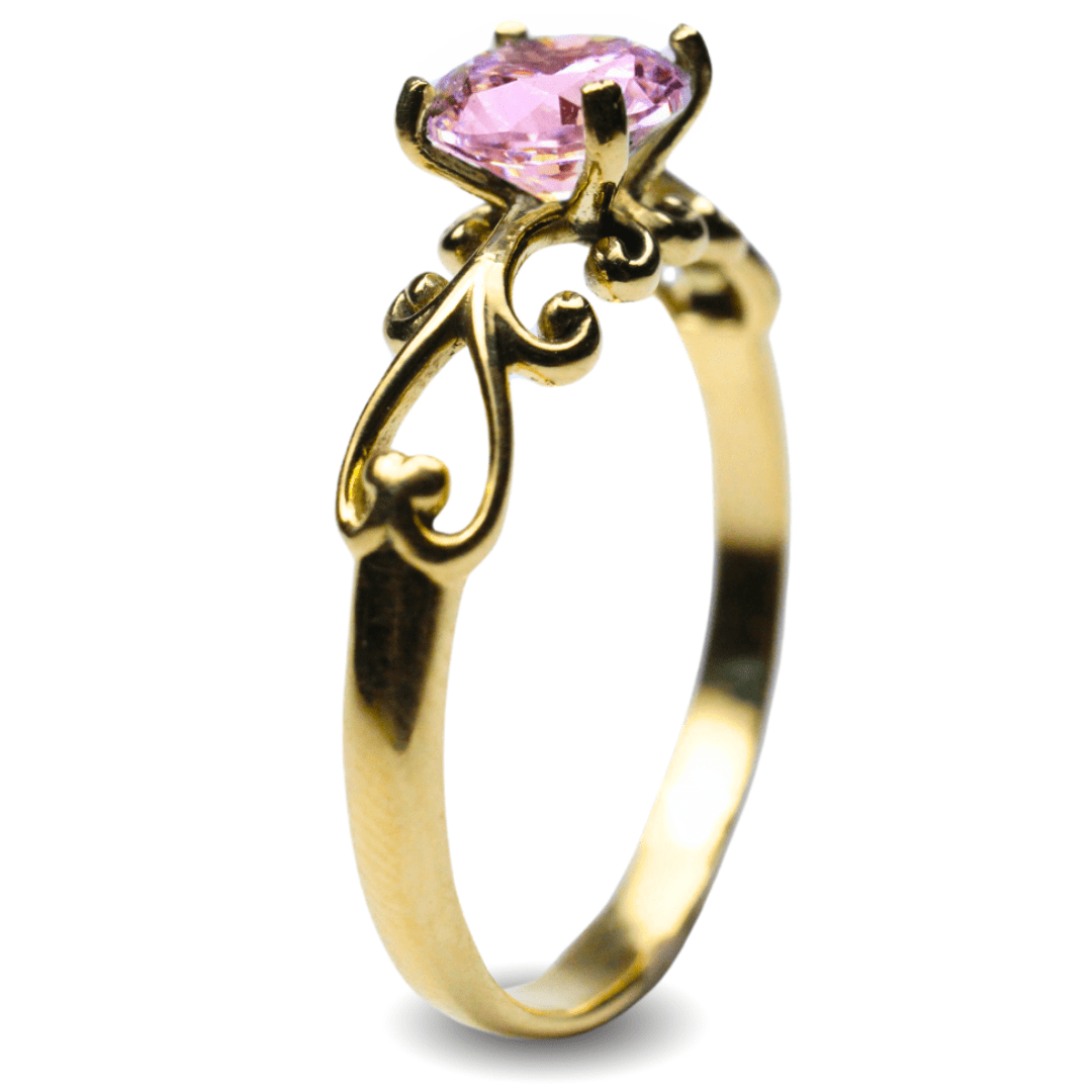 SOLITÁRIO FRIGG ZIRCÔNIA ROSA OURO AMARELO 18 K