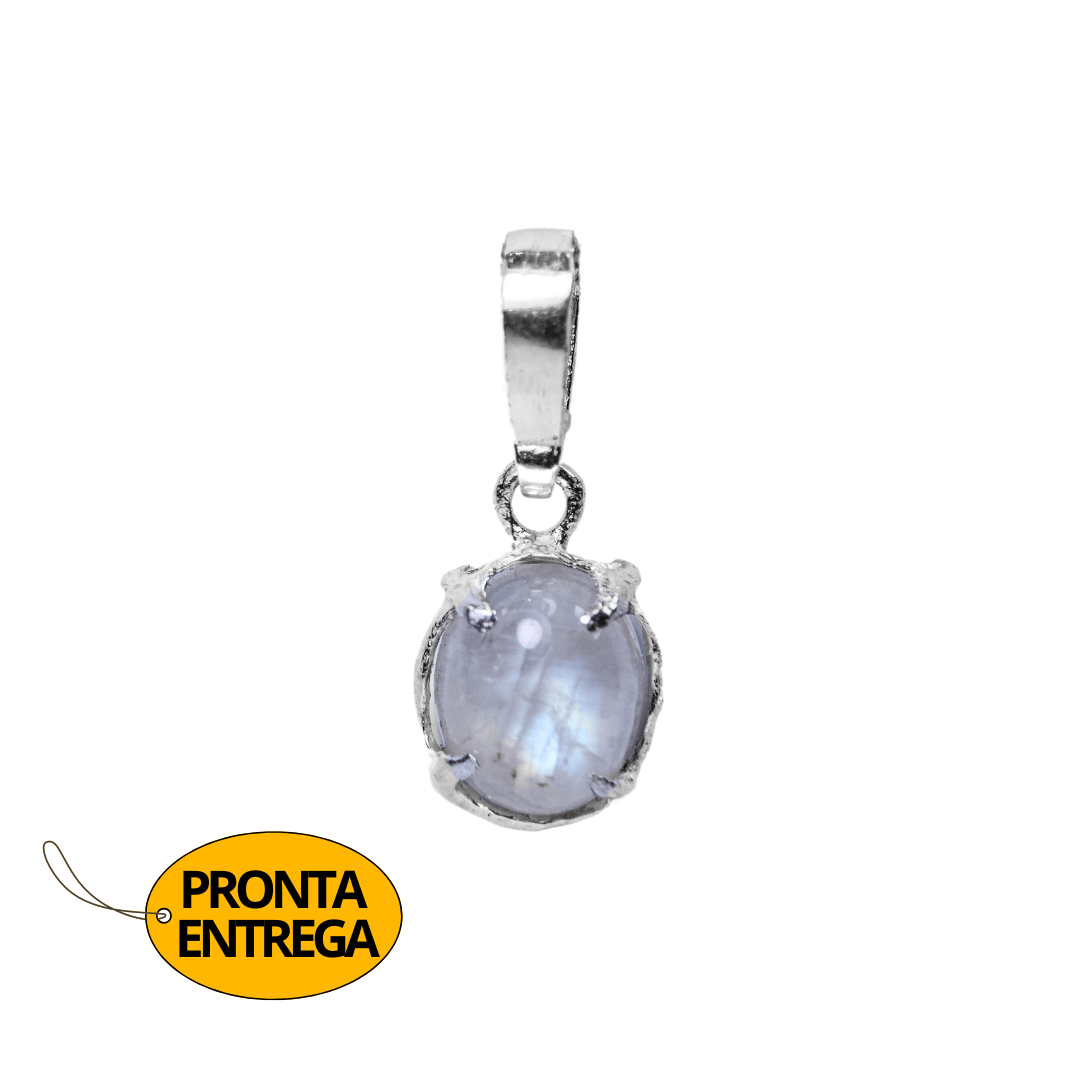 EDIÇÃO LIMITADA PINGENTE SENTIR COM PEDRA DA LUA NATURAL PRATA 950