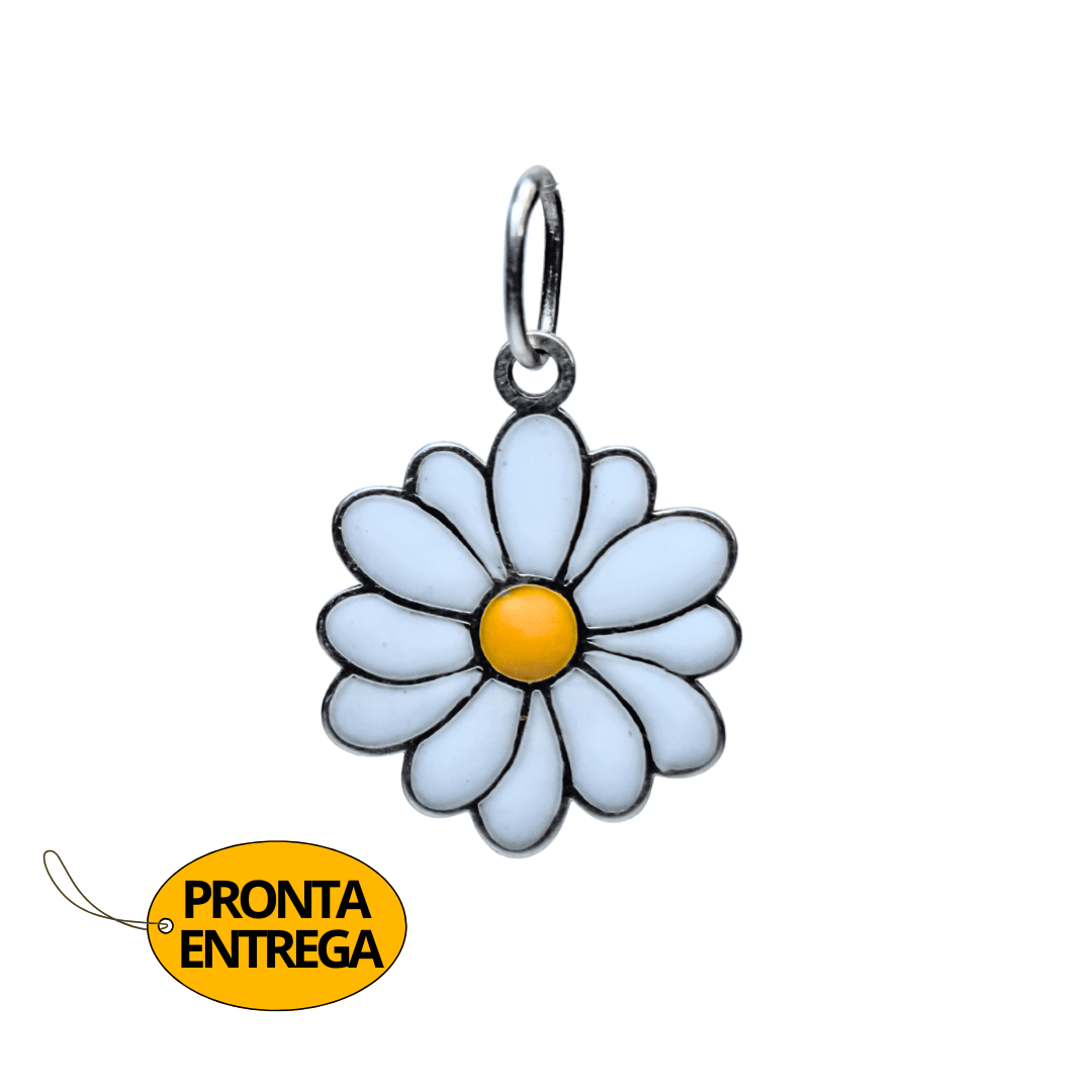 PINGENTE MARGARIDA RESINADA PRATA 950