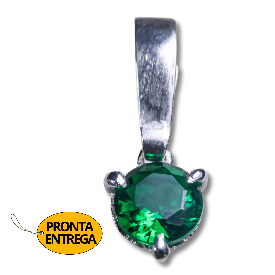 PINGENTE SHINE ZIRCÔNIA VERDE PRATA 950