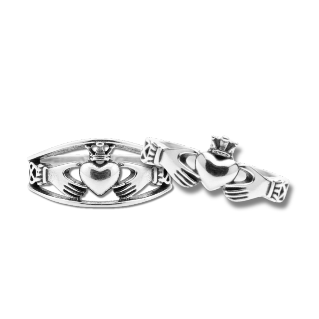 Alianças Claddagh em Prata 925 – Símbolo Irlandês de Amor, Amizade e Lealdade