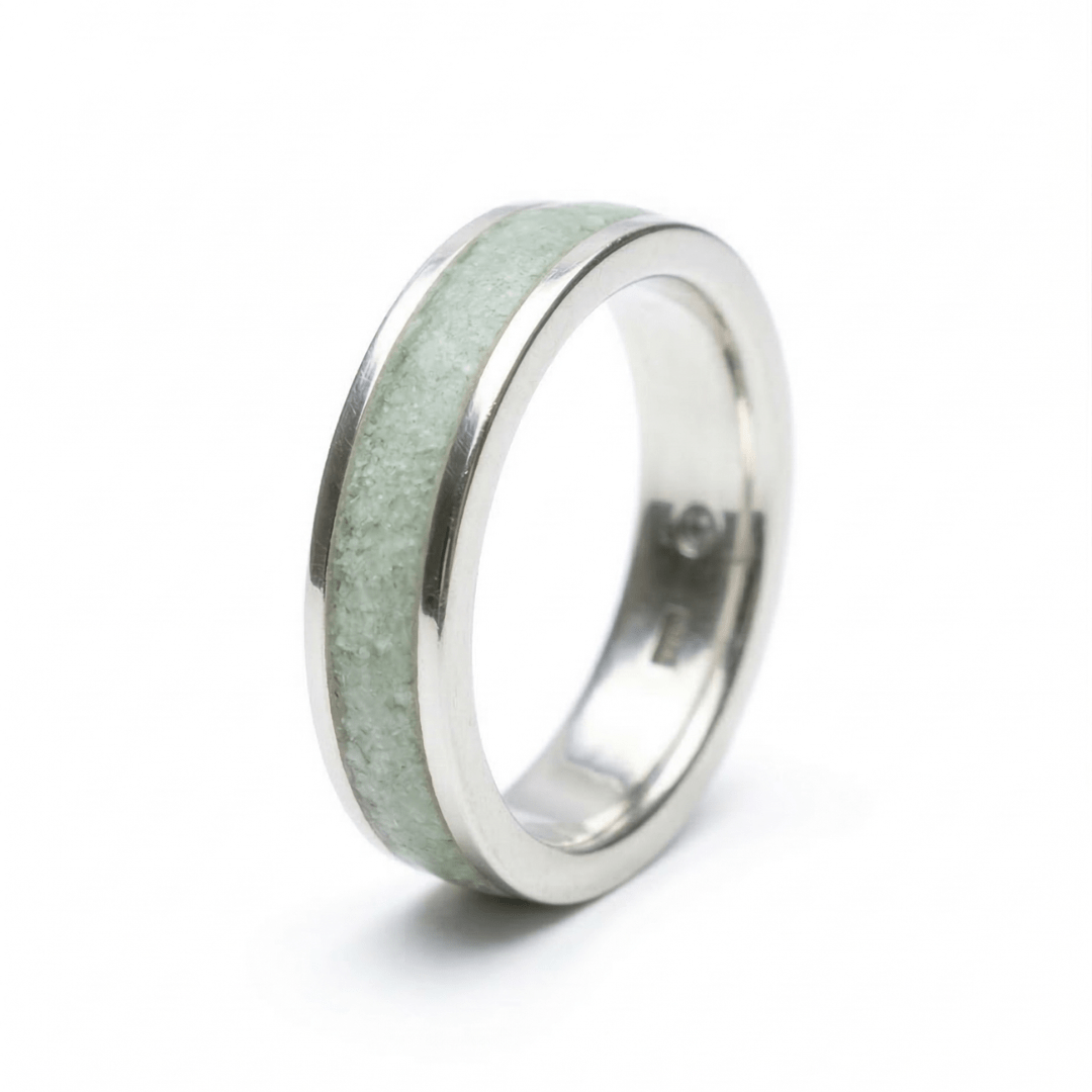 Mosaico – Anel em Prata 925 com Mosaico de Pedra Natural Água-Marinha