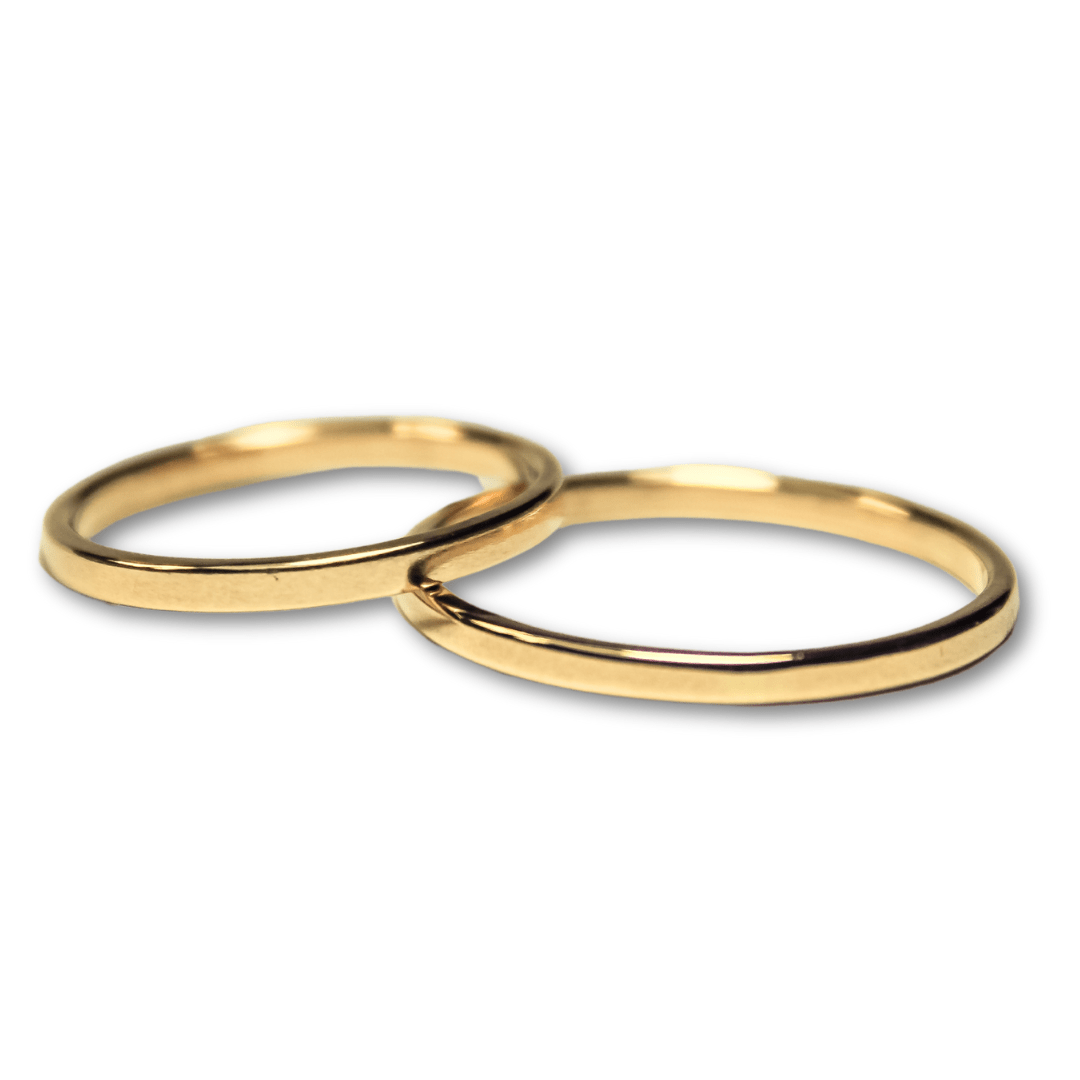 PAR DE ALIANÇAS ESSENZA NOIVADO CASAMENTO OURO AMARELO 14K