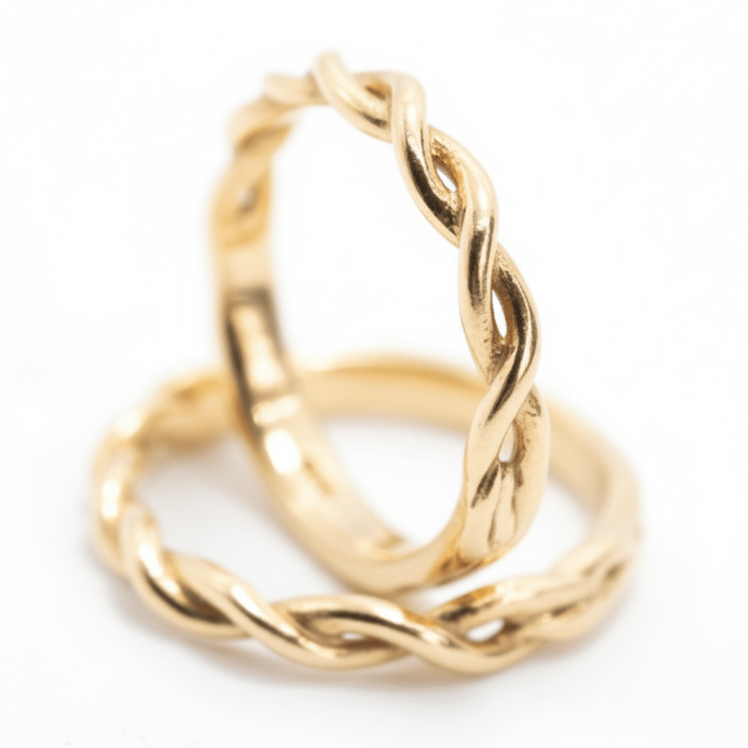 TOGETHER – Par de Alianças em Ouro Amarelo 10K