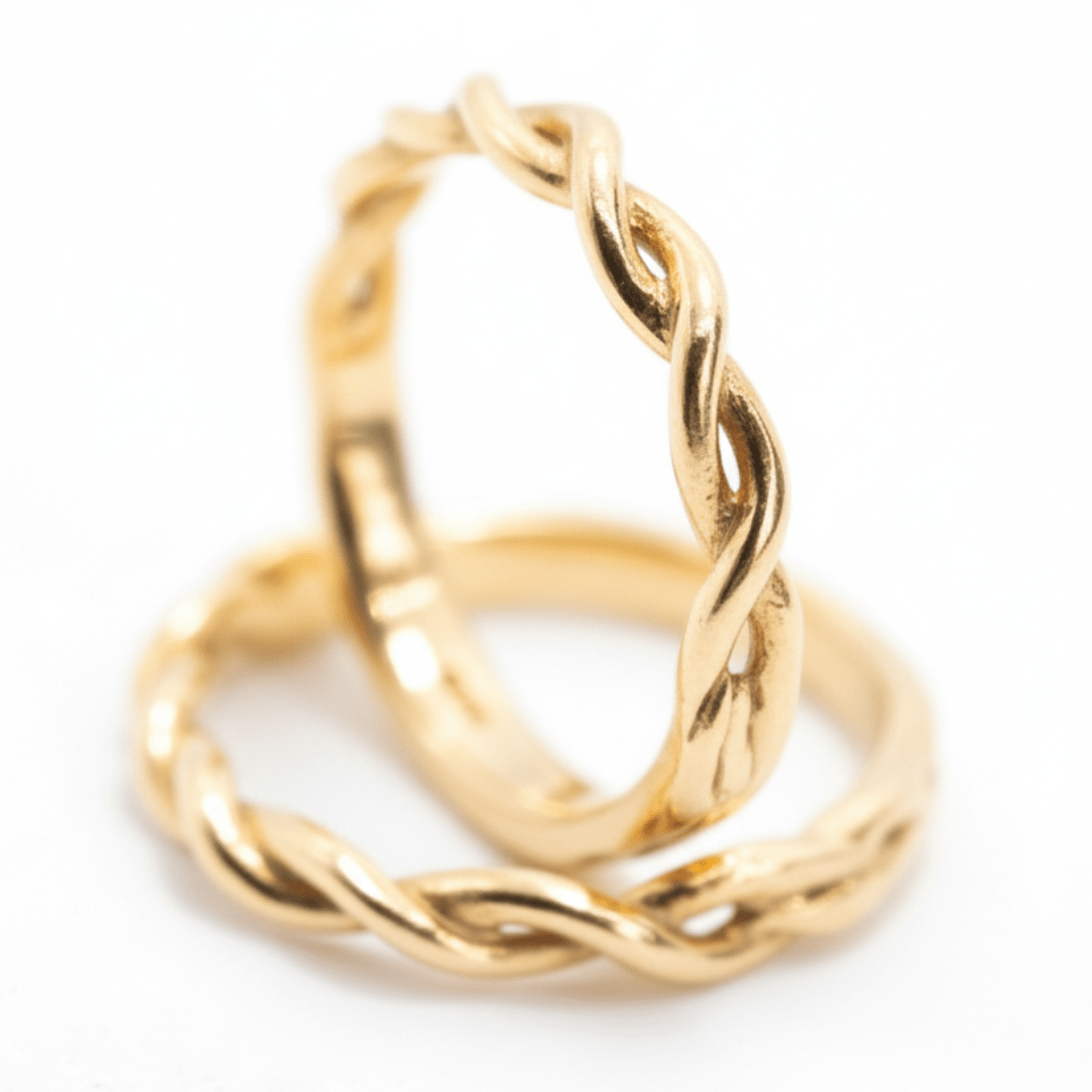 TOGETHER – Par de Alianças em Ouro Amarelo 14K