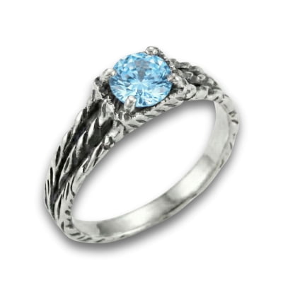 BONNY – ANEL EM PRATA 925 COM ZIRCÔNIA AZUL CLARO