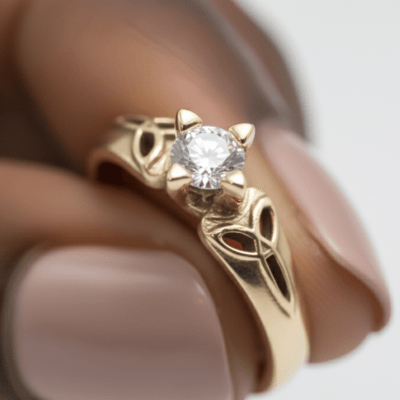 ALANA – ANEL SOLITÁRIO EM OURO AMARELO 18K COM ZIRCÔNIA BRANCA