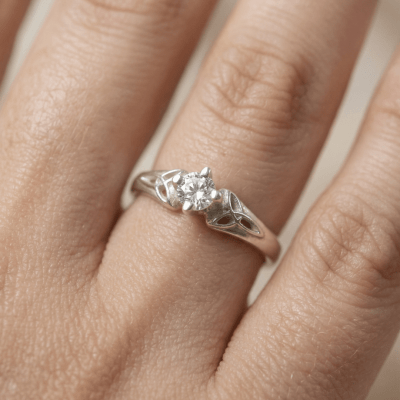 ALANA - Anel Solitário em Prata 925 com Zircônia Branca