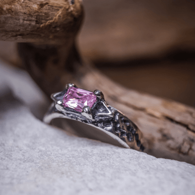 ANEL ASGARD ZIRCÔNIA ROSA PRATA 950 