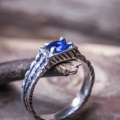 ANEL BONNY ZIRCÔNIA AZUL MARINHO PRATA 950