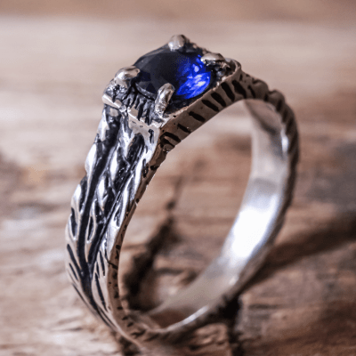 ANEL BONNY ZIRCÔNIA AZUL MARINHO PRATA 950