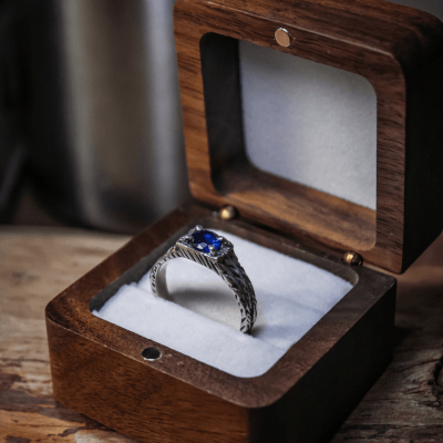 ANEL BONNY ZIRCÔNIA AZUL MARINHO PRATA 950