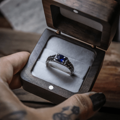 ANEL BONNY ZIRCÔNIA AZUL MARINHO PRATA 950
