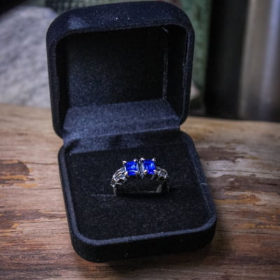 ANEL DRAGON STONE ZIRCÔNIA AZUL MARINHO PRATA 950