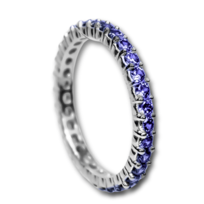 ANEL ETERNITY ZIRCÔNIA ROXA PRATA 925