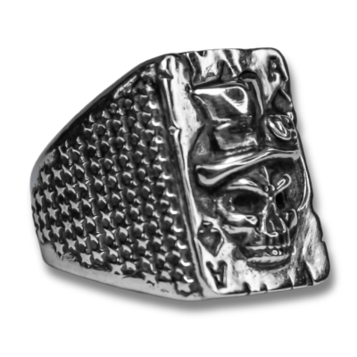 ANEL SINETE SKULL ACE PRATA 925