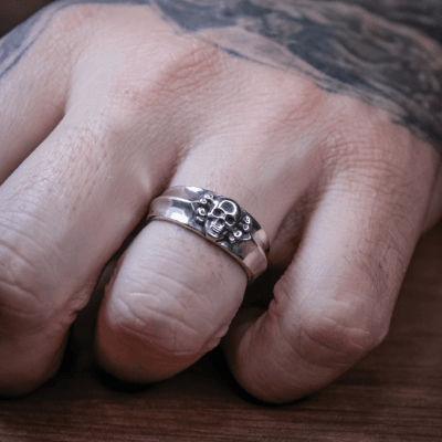 ANEL SKULL CROSS PRATA 925