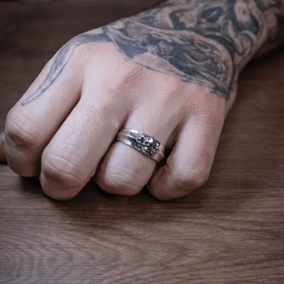 ANEL SKULL CROSS PRATA 925