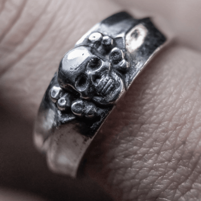 ANEL SKULL CROSS PRATA 925