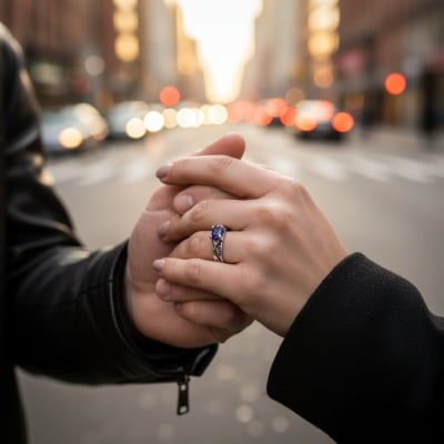 ASGARD – ANEL NÓRDICO EM PRATA 925 COM ZIRCÔNIA AZUL MARINHO