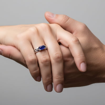 ASGARD – ANEL NÓRDICO EM PRATA 925 COM ZIRCÔNIA AZUL MARINHO