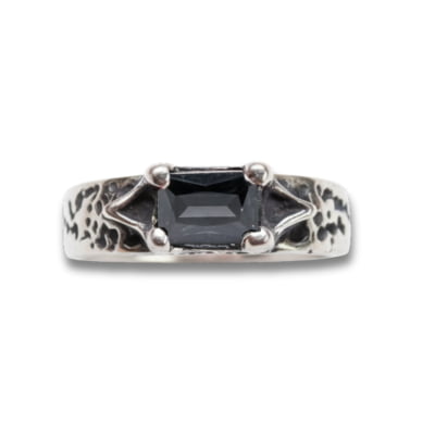 ASGARD - ANEL NÓRDICO EM PRATA 925 ZIRCÔNIA PRETA