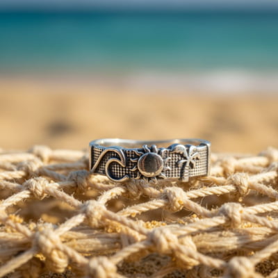 BEACH – Anel Praia em Prata 925