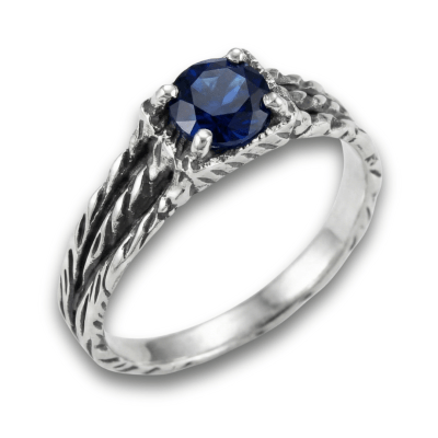 BONNY – ANEL EM PRATA 925 COM ZIRCÔNIA AZUL MARINHO 