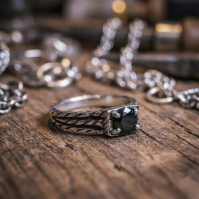 BONNY – Anel em Prata 925 com Zircônia Preta