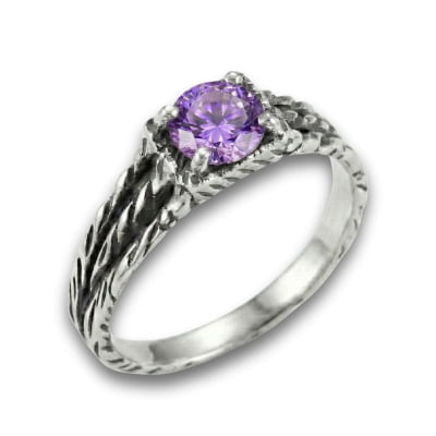 BONNY – ANEL EM PRATA 925 COM ZIRCÔNIA ROXA