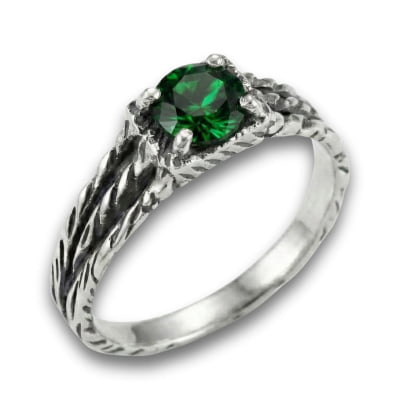 BONNY – ANEL EM PRATA 925 COM ZIRCÔNIA VERDE 