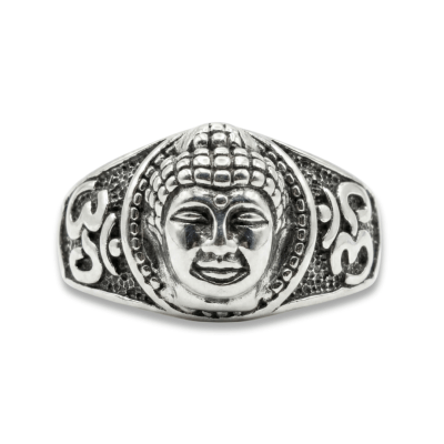 Buda – Anel Artesanal em Prata 925 com Detalhes Oxidados