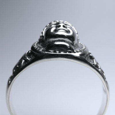 Buda – Anel Artesanal em Prata 925 com Detalhes Oxidados