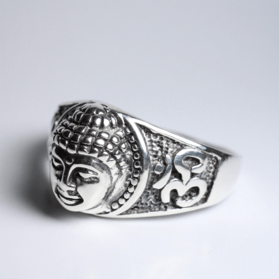 Buda – Anel Artesanal em Prata 925 com Detalhes Oxidados