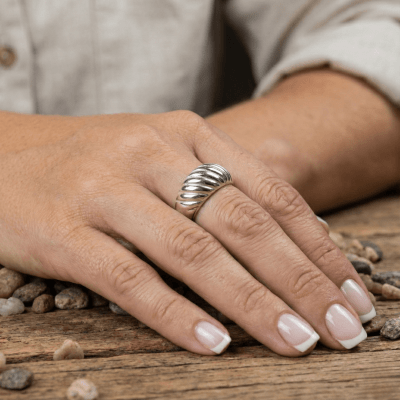 Duna – anel bombê em prata 925