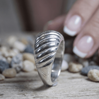 Duna – anel bombê em prata 925