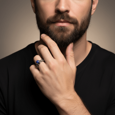 Anel Wood Moon em Prata 925 com Lápis-Lazúli Natural – Edição Limitada