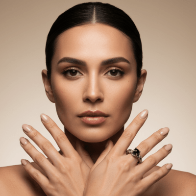 Anel Wood Moon em Prata 925 com Ônix Natural – Edição Limitada